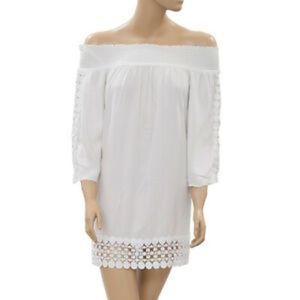 Blue Island brand swim coverup dress (off the shoulder) -White XL